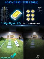 Luces solares impermeables al aire libre - 300 LED 7000K 3000LM 5 niveles de brillo ajustable 3 modos de iluminación 2400mAh 340% más brillante 360° 5 cabezas IP65 sensor de movimiento 40ft VENSSTNOR Solar Motion Lights al aire libre - details 1