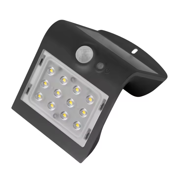 Aplique LED Solar Negro con Sensor 2W Matel - 1