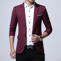 Chaqueta De Traje Para Hombre En Color Sólido Ajustada Elegante Blazer Para Bodas Y Negocios Moda Casual Traje Profesional - details 12