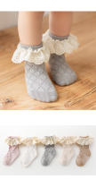 Calcetines Largos De Encaje Para Bebés Y Niñas Recién Nacidos Con Flor Cotton Suave Para Otoño Primavera Adecuados Para 0-5 Años - details 4