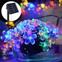 Cadenas De Luces Solares De 5M Con 20LED Para Exterior Impermeables 8 Modos Operadas Por Batería Flor De Cerezo Decoración De Jardín Y Fiesta Navideña - details 4
