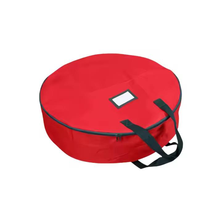 Bolsa De Almacenamiento Para Ropa Con Diseño De Navidad Y Coronas De Navidad Impermeable Y a Prueba De Polvo Organizador De Hogar Con Manija Y Cierre De Cremallera - 1