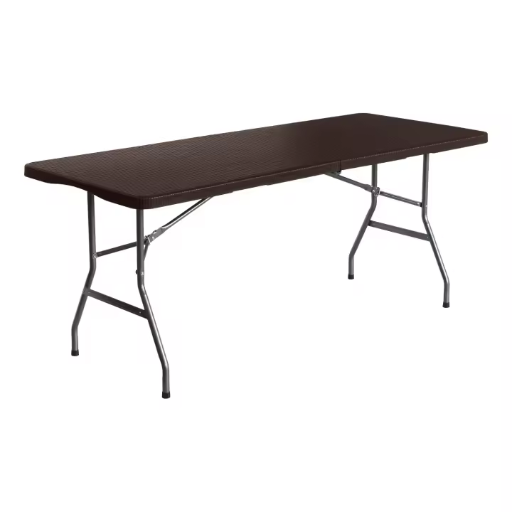 Mesa Plegable Rectangular Efecto Ratán 180x74x74cm Thinia Home - 1