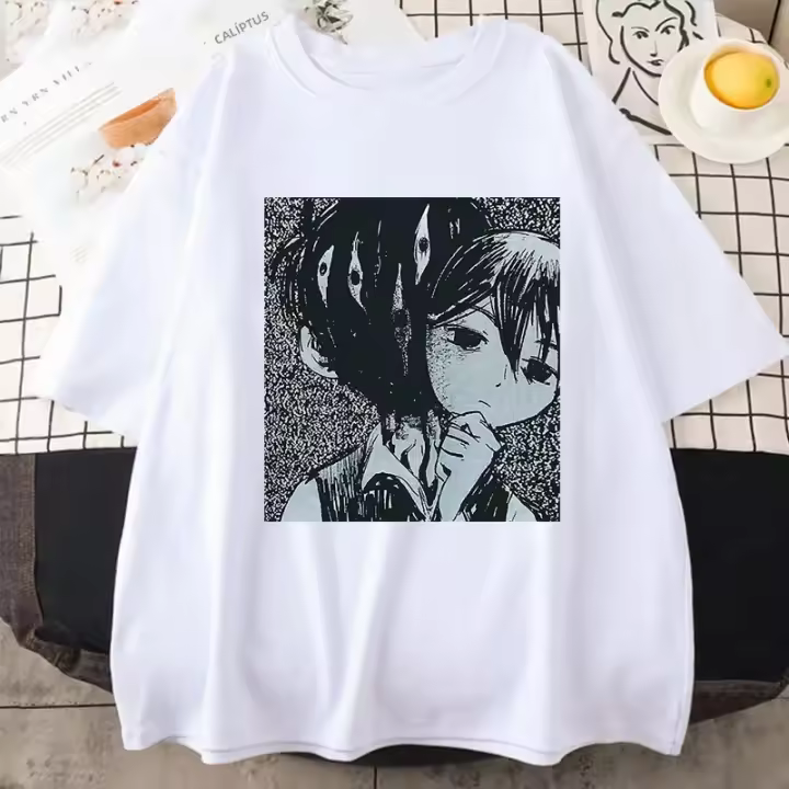 Camiseta Deportiva De Anime Fashion Para Mujer Estampada De Omori Estilo Hip-Hop Casual De Calidad Superior Moda De Calle Clásica Talla Regular Algodón Suelto Manga Corta O-Neck - 1