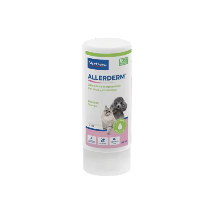 Virbac Champú Para Perros Y Gatos Allerderm Piel Seca Y Escamosa 250 Ml 250 Ml - 1