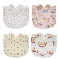 Bib Floral Para Bebé Niño Y Niña Algodón Neutral Para Masticar Y Llorar Estilo Moda Rango De Edad 0-1Años Paño De Ensechar Y Bib Para Recién Nacido - details 2
