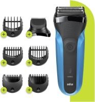 Braun - Afeitadora y Recortadora de Barba para Hombre - Series 3 310 Bt - Negro/Azul - details 0