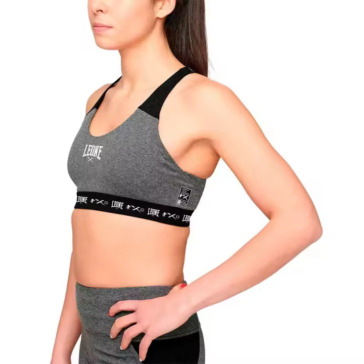 Ropa mujer Tops y sujetadores deportivos Leone1947 Top Deportivo Melange Gris - 1