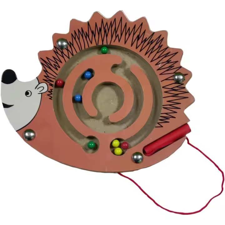 Laberinto de cuentas de madera, juego de mesa educativo interactivo para niños (erizo) - 1