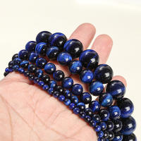 Piedra Natural Dicha Color Azul Tigre Ojo Redonda Perlas De Piedra Preciosa Para Hacer Joyas Pulsera Collar Accesorios 15'' - details 5