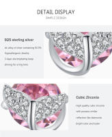 Zenyth-Pendientes de Sirena with rounded Rose en Plata s925 para Mujer, Diseño de Nicho, joyería al por mayor,2 piezas - details 3