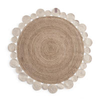 Alfombra Yute Infantil Redonda Blanca Ø90cm - Linea Paralela: Cálida y Ecológica para Habitaciones y Dormitorios Infantiles - details 0