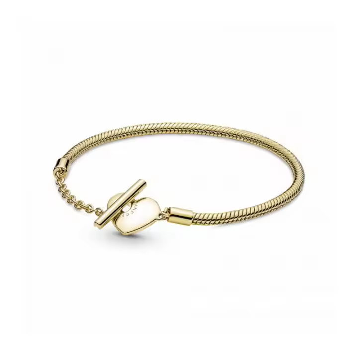 Pulsera Pandora Moments Cadena de Serpiente con Cierre en T y Corazón - 569285C00 - 1