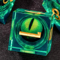 Juego De Dados DND Líquido Núcleo D&D Resina Fronteriza Para Juego De Rol RPG D20 D12 D10 D8 D6 D4 Borde Fino Dados De Dragón Y Sótano - details 1