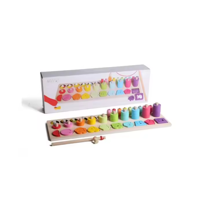 Iwood Juguete Educativo Multifunción Arco Iris 4 en 1 - 1