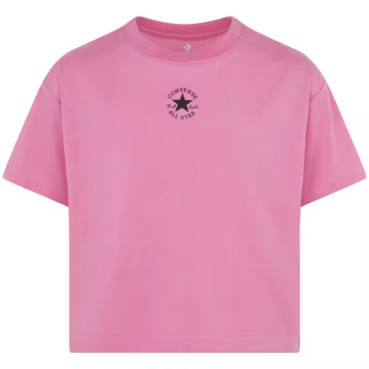 Camiseta de Manga Corta Converse Cnvg Chuck Patch Boxy para niños unisex en color rosa - 1