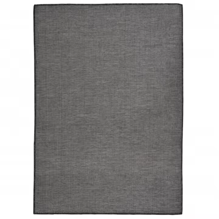 vidaXL Alfombra de exterior de tejido plano gris 140x200 cm - 1