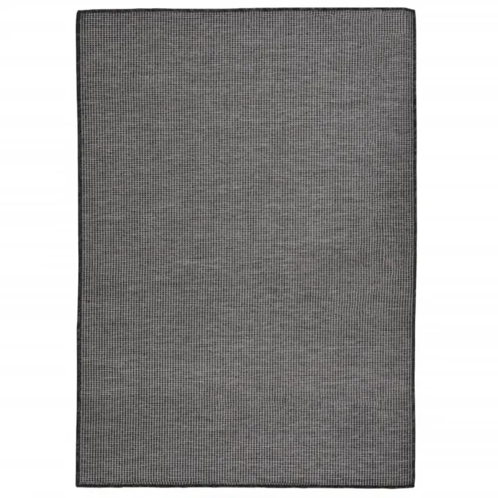 vidaXL Alfombra de exterior de tejido plano gris 140x200 cm - 1