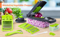 Mandolina Para Cocina, Mandolina Multiusos 16 En 1,Cortador De Verduras, Cortador De Vegetales Multifunción Con 7 Diferentes De Hoja Reemplazable, Cortador De Verduras Manual Para Cocina - details 1