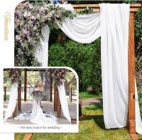 Arco De Boda En Blanco Con Encaje Chiffon 1 Panel Cortina Transparente Para Fondo De Ceremonia De Boda Color Champán - details 0