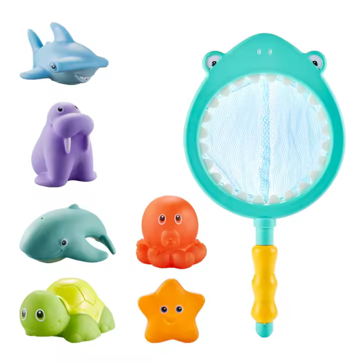 Juguete de baño para bebé, juguete flotante de animales para piscina, juguete educativo para el baño, juguete de iluminación con red de chorro para bañera o piscina para niños. - 1