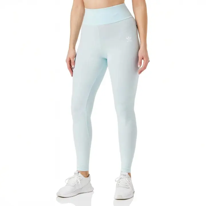 Leggings Adidas Essentials - Mallas Adidas para mujer - Leggins Adidas color azul claro para gimnasio - Pantalones para hacer deporte - 1