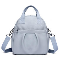 Mochila versátil para mujer, nueva mochila de estudiante de cuero suave de PU, impermeable, de color sólido, sencilla, de gran capacidad. - details 0