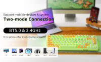 Teclado Inalámbrico EWEADN V75 75% Recargable Con Iluminación RGB Bluetooth 2.4G Mini Teclado De Crema Para Desktop Laptop Tablet - details 1