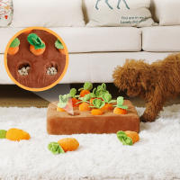 Juguete Interactivo Para Perros Y Gatos Mat De Zanahoria Snuffle Con 12 Zanahorias Alivio De Estrés Juguete Masticable Para Mascotas - details 2