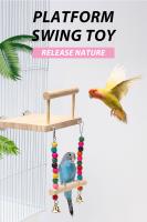 Juguete De Aire Libre Para Pájaros CAWAII KENNEL Percha De Madera Para Periquitos Con Cuentas De Masticar Juguete De Juego Para Pájaros En Jaula - details 1
