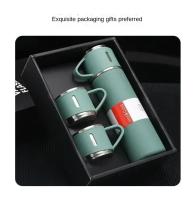 Termo Aislado Con Tres Tapas Retención De Calor/Coldo 24 Horas Acero Inoxidable Regalo Empaquetado En Vació Flas Y Termoses - details 1