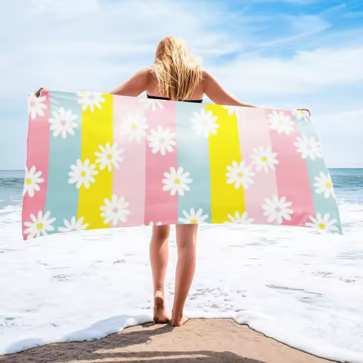 Toalla de playa de microfibra Toalla estampada Toalla absorbente para playa Natación Vacaciones - 1