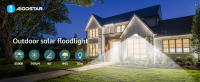 Aigostar Foco proyector LED solar con control remoto,focos solare de 50W, 500LM,luz blanca fría de 6500K,IP65 impermeable Luz solar exterior,para jardín,terrazas,caminos,garajes,cable de 2M(1) - details 0