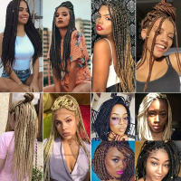 Cuerda De Crochet De Peluca Sintética En Color Negro 24 Pulgadas 30 Raíces Goddess Box Braids Pre Looped Para Estilo De Cabello Afro - details 7