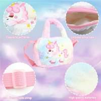 Unorn Crossbody Bag Purse Jewelery for Girls, Unorn Bag Girls Unorn Beaded Jewelery Sets Kids Plush Unorn Bag Toys Unorn Gifts - details 0