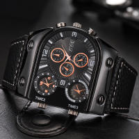 Reloj De Cuarzo Para Hombre Con Gran Dial Y Correa De Cuero Casual Deportivo Y Moda Resistente Al Agua Sin Impermeable - details 2