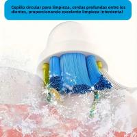 Cepillo De Dientes Eléctrico Rotativo Profundo Limpieza Blanqueamiento Para Adultos Ultrasonido Con 4/8pcs Cabezas De Repuesto - details 3