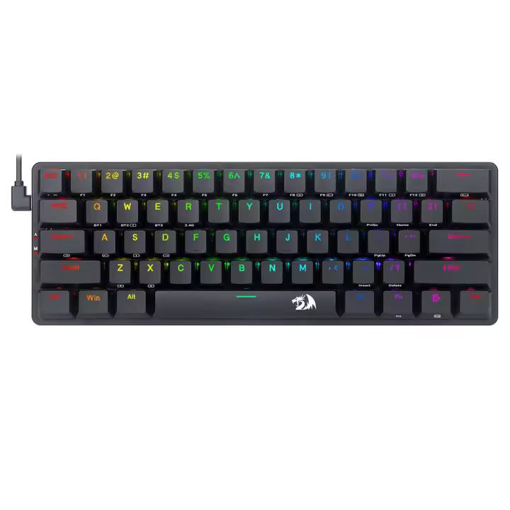 Teclado mecánico inalámbrico Redragon K615P-KBS Elise Pro, Bluetooth de tres modos, RGB, ultradelgado de perfil bajo, interruptores azules, 20 efectos de iluminación diferentes, 3 modos de conexión, compatible con Windows XP/Vista/7/8/10 - 1