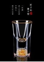 Juego De 7 Copas Pequeñas De Vino Con Película De Oro Dispensador De Baijiu Cristal Transparente Para El Hogar Estilo Minimalista Moderno - details 0