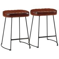 vidaXL Taburetes de bar 2 uds 40x29,5x53 cm en color Marrón oscuro/Marrón | cómodas modernas ergonómicas para comedor cocina salón hogar - details 0