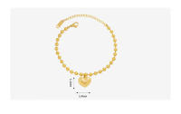 Encanto 1 unidad de pulsera de corazón de melocotón con letras en inglés grabadas de nicho francés, corazones de amor, combinación diaria，pulsera de amor para mujer - details 1