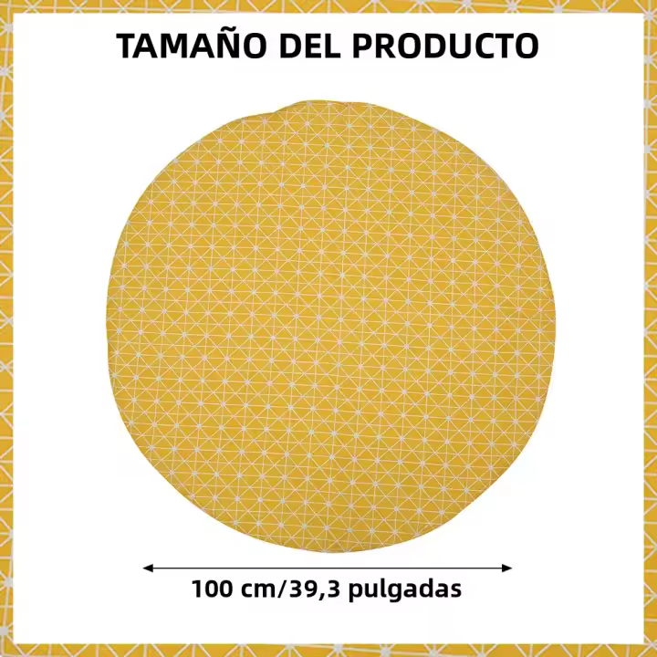 Mantel Redondo De Lino Lavable Para Comedor Interior Y Exterior Decorativo De 47/59/39 Pulgadas Material Poliéster/Celulosa - 1