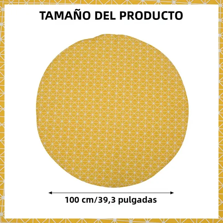 Mantel Redondo De Lino Lavable Para Comedor Interior Y Exterior Decorativo De 47/59/39 Pulgadas Material Poliéster/Celulosa - 1
