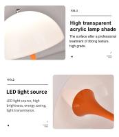 Lámpara De Mesa GGbingo Recargable LED De 3 Colores Con Función De Ajuste De Brillo ABS Portátil Decoración Para Luz Nocturna Moderna Y Sencilla - details 7
