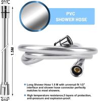 Cabo De Ducha De Silicona PVC 1.5/2.0M Flexible Alta Presión Agua Potente Multicapa Accesorios De Baño Plomería - details 3