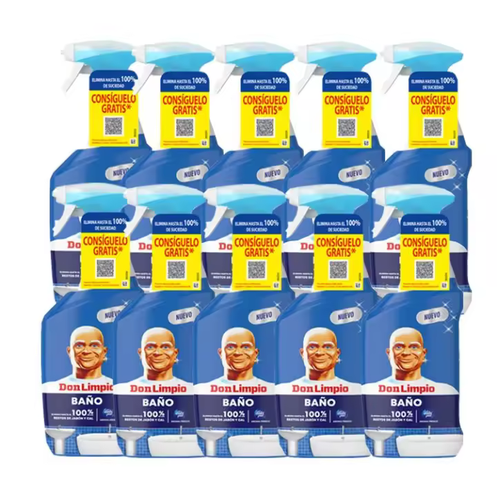 Don Limpio Baño Spray Detergente 720 ml. Elimina Las Marcas De Jabón Y El Doble De Cal Que La Fórmula Anterior. 10 Unidades - 1