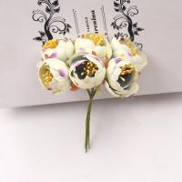 6/18 Piezas De Flores Artificiales De Rosa De Té Para Decoración De Bodas Y Manualidades Accesorio De Flor Para Scrapbooking Y Wreath - details 11