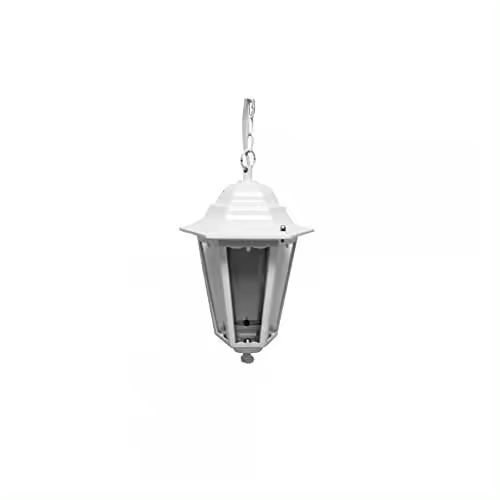 farol de aluminio y cristal para techo ip44 e27 60w color blanco ø19,2x94,7cm modelo zurich. edm - 1