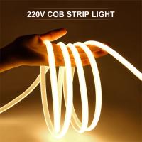 Tira De Luz LED COB Super Brillante RA90 280LEDs/m Flexible IP65 Impermeable Con Enchufe Europeo Para Exteriores Y Interiores - details 1