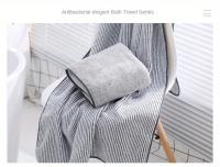 Toalla De Baño Grande De Fibra De Bambú Con Carbón Activado Y Velours Coral Antibacteriana Absorbente Para Adultos Gimnasio Deportes Estilo Sólido - details 1